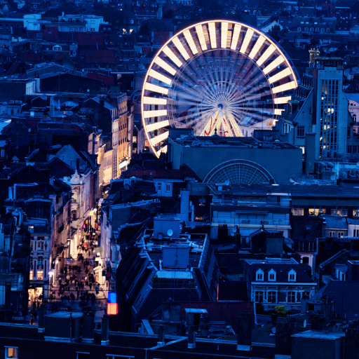 La grande roue de Lille de nuit