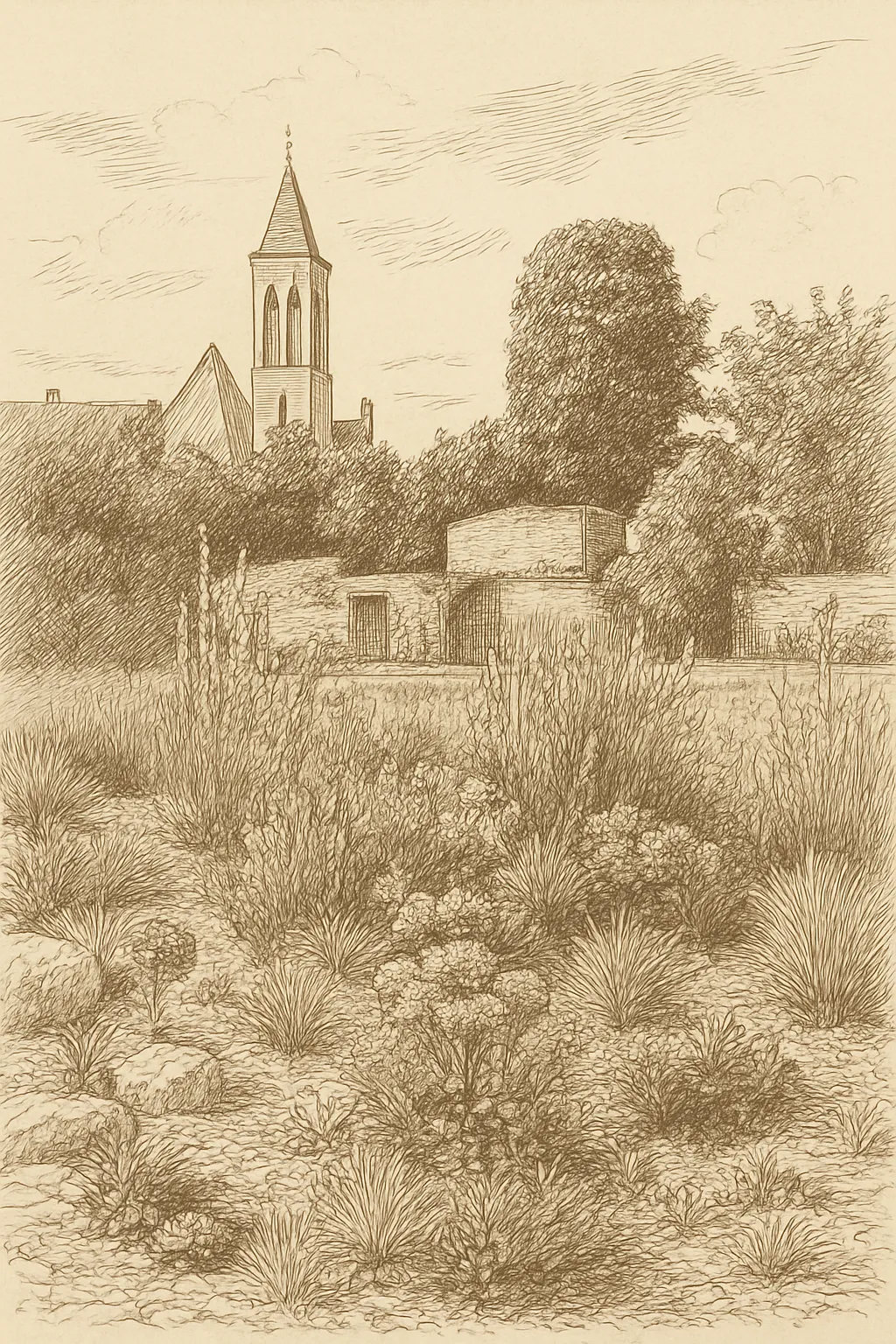 Illustration des remparts et de la porte de Meaux à Senlis