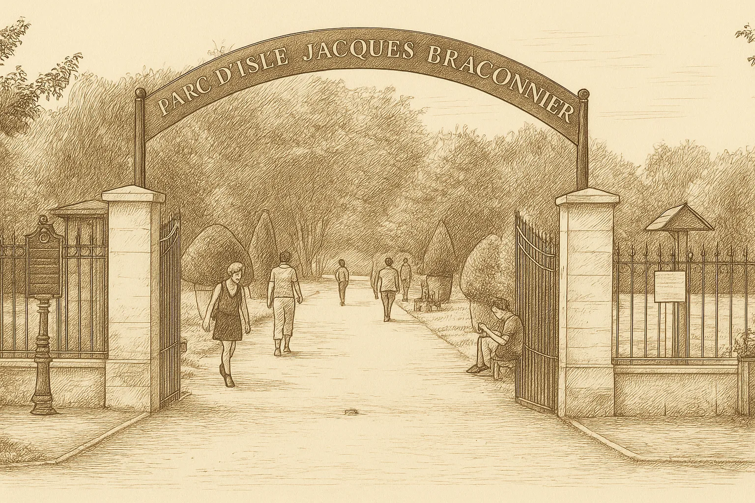 Illustration du parc d'Isle Saint Quentil