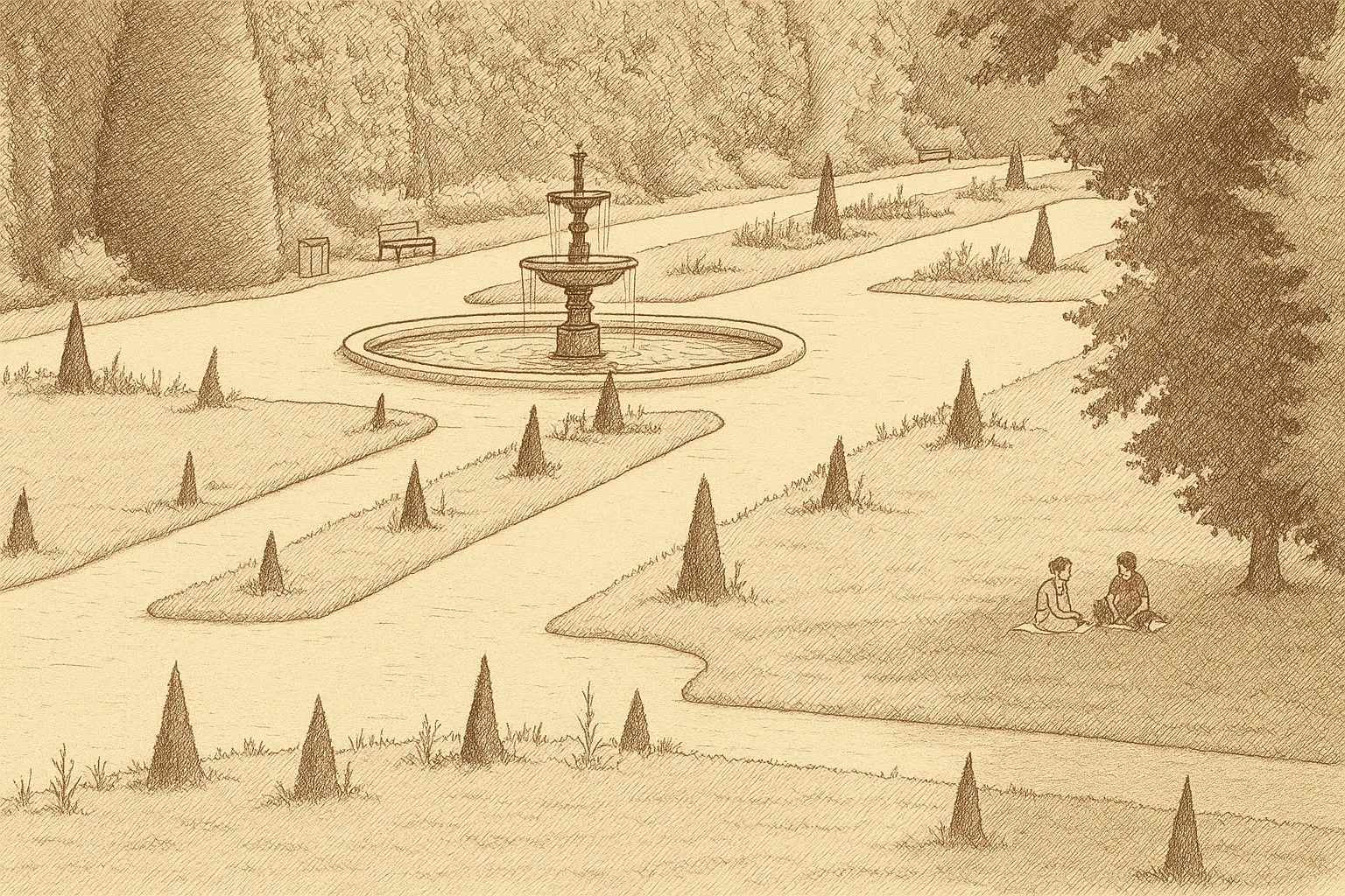 Illustration des jardins de Saint Omer